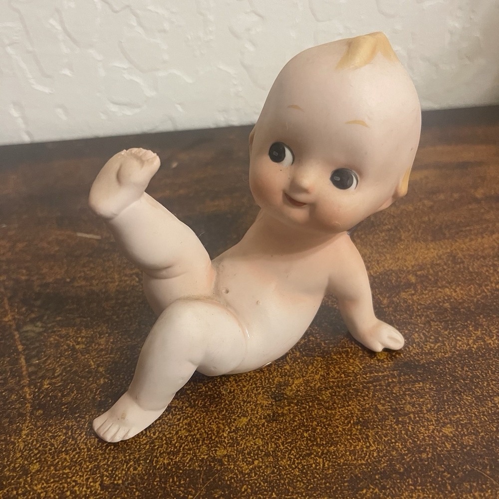 Vintage Kewpie Porcelain Bisque Doll 3"